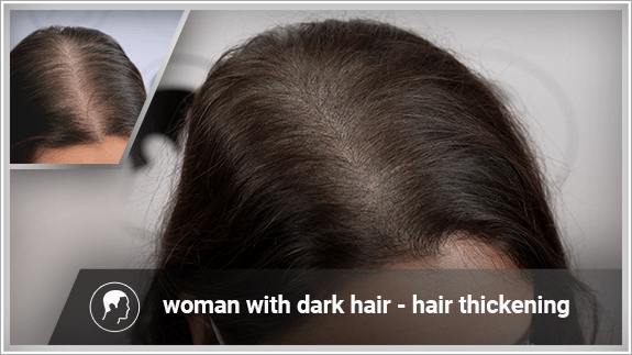 hair thickening - woman with dark hair