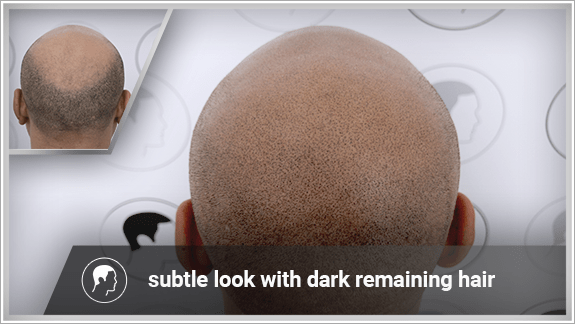 subtle look with dark remaining hair