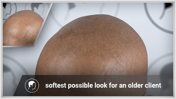 softest possible look for an older client